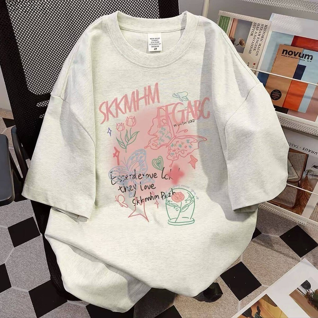 （Giao hàng 24h）Angela Áo Thun 100% Cotton BIG SIZE Áo thun ngắn tay dáng in hình cách mới dành cho nữ local Brand