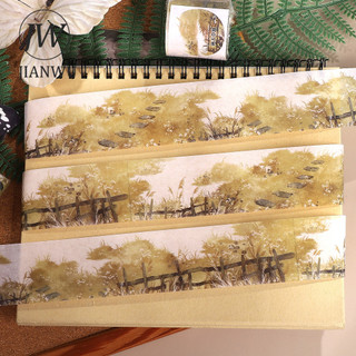 JIANWU 40mm * 200cm Vintage Thu Đông Đồng Cỏ Phong Cảnh Chất Liệu Cắt Băng Thêu Sò PET Sáng Tạo DIY Tạp Chí Văn Phòng Phẩm