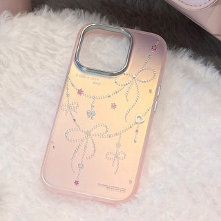 Ins Gilded Bow Vỏ Cứng Cho Iphone 17 17pro 16 15 14 11 12 13 PRO MAX Vỏ Bảo Vệ MT2696