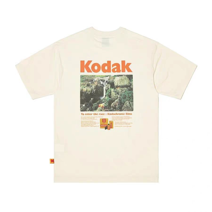 Kodak Áo Thun Cotton 100%, Cổ Tròn Tay Ngắn, Phù Hợp Nam Nữ