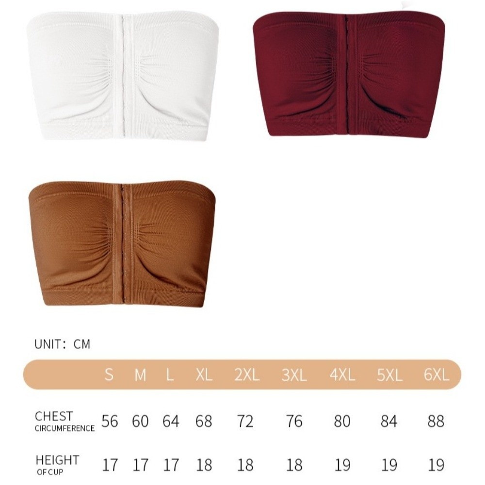 Áo Ngực Bandeau Không Dây DWEL - Từ S Đến XXL, Thiết Kế Quấn Cỡ Lớn, Đóng Cửa Phía Trước, Phù Hợp Mặc Hàng Ngày