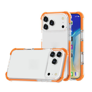 Ốp điện thoại Acrylic dày trong suốt có bốn góc chống sốc cho iPhone 17 16 15 14 13 12 11 Pro Promax 17 Air Plus có khung chống trượt màu