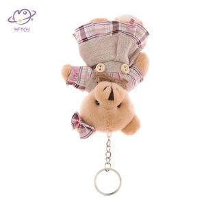 HFTOY Cặp Đôi Gấu Sang Trọng Móc Khóa Hoạt Hình Vải Hoa Gấu Mềm Nhồi Bông Búp Bê Mặt Dây Chuyền Chìa Khóa Ô Tô Ba Lô Túi Trang Trí Quà Tặng Trẻ Em ~