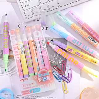 6 / 12 Chiếc Highlighter Hai Đầu Đổi Màu Bút Xếp Màu Highlighter Dành Cho Học Sinh Trường Đồ Dùng Văn Phòng