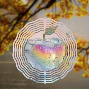 2DRainbow Halo Apple Wind Spinner Kim Loại Trang Trí Sân Vườn Cho Trong Nhà Ngoài Trời Tất Cả Các Mùa Trang Trí Ngày Lễ Giáng Sinh Phục Sinh