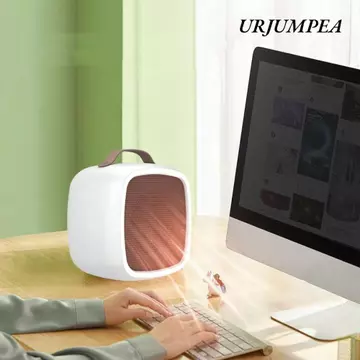 Máy sưởi điện URJUMPEA, Quạt sưởi ấm 500W Máy sưởi không khí ấm để bàn, Mini Nhẹ Tiếng ồn thấp Cắm di động Máy sưởi văn phòng Hộ gia đình