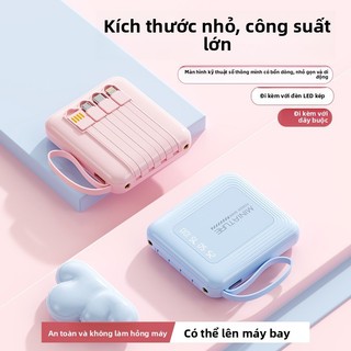 Đi kèm với cáp Sạc nhanh Treasure Mini Di động Bốn dây Sạc dự phòng siêu lớn có đèn LED
