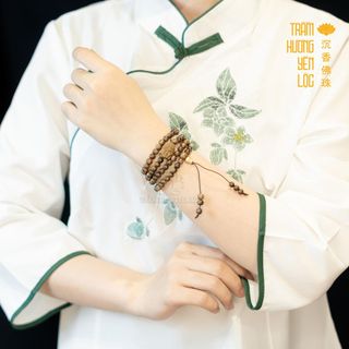 Vòng Gỗ 108 Hạt Trầm Hương mix Phật -  Trầm Hương Yên Lộc