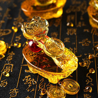 Citrine Đồ trang trí phong phú ngay lập tức Năm con ngựa Cá Đồ trang trí văn phòng Quà tặng Khắc pha lê Vàng