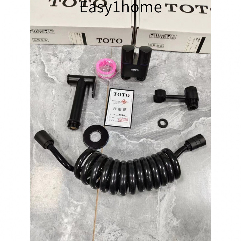【Hộp gốc TOTO】Ba màu sắc, súng phun đồng nguyên chất hoàn toàn mới, phụ kiện nhà vệ sinh, một vào hai ra, súng phun tăng