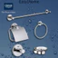Bộ 5 món Grohe Đức Bau Series hoàn toàn bằng đồng, bao gồm thanh treo khăn, giá giấy vệ sinh, vòng khăn, khay xà phòng v