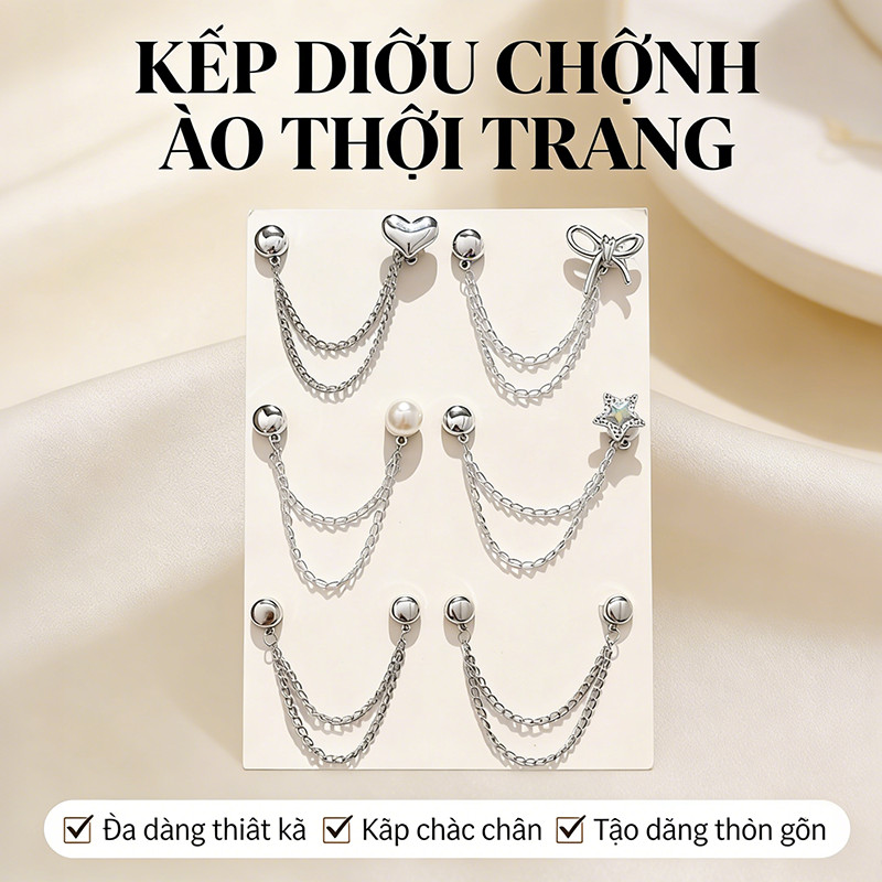 Kẹp Cộ Nam Châm Quần, Kẹp Thu Gọn Chân Quần, Phụ Kiện Trang Phục Phong Cách Ngầu Ngọt