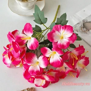 Hoa giả Lily nhân tạo có thân cây Bó hoa thực tế Mùa xuân Hoa giả để trang trí hoa