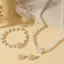 PNPIA- 3 Chiếc Camellia Nữ Đảng Nelace Vòng Tay Và Bông Tai Bộ Thanh Lịch Cô Dâu Trang Sức Quà Tặng