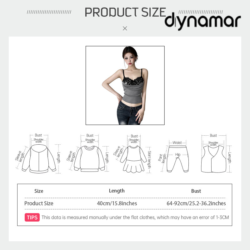 【dynamar】Áo hai dây ren phối họa tiết gợi cảm dành cho nữ, thiết kế độc đáo, hở lưng đẹp