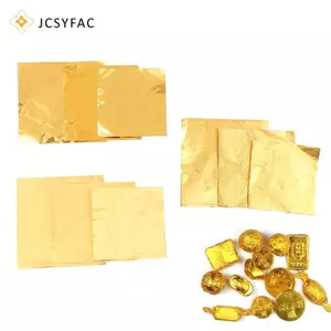 JCSYFAC 100 Chiếc Giấy Kẹo Giấy Nhôm Giấy Kẹo Sôcôla Gói Giấy Vàng Mới