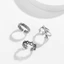 Bộ nhẫn mở có thể điều chỉnh Unisex - Chữ thập / Dây chuyền bạc cổ điển / Khắc - Cặp đôi 3 mảnh Hip Hop Phong cách Nhật Bản Hàn Quốc