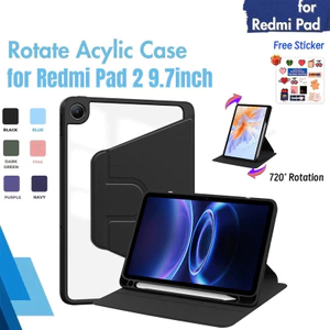 Ốp lưng Redmi Pad 2 9.7 inch Mới 2026 720° Ốp lưng Acrylic xoay có khe cắm bút cho Xiaomi Redmi Pad 2 9.7 "Giá đỡ máy tính bảng bảo vệ từ tính