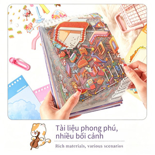 Bộ sticker 3D tạo cảnh mini 40 miếng – 13 chủ đề, hình khối nổi, chất liệu cao cấp – Trẻ em DIY dán sáng tạo