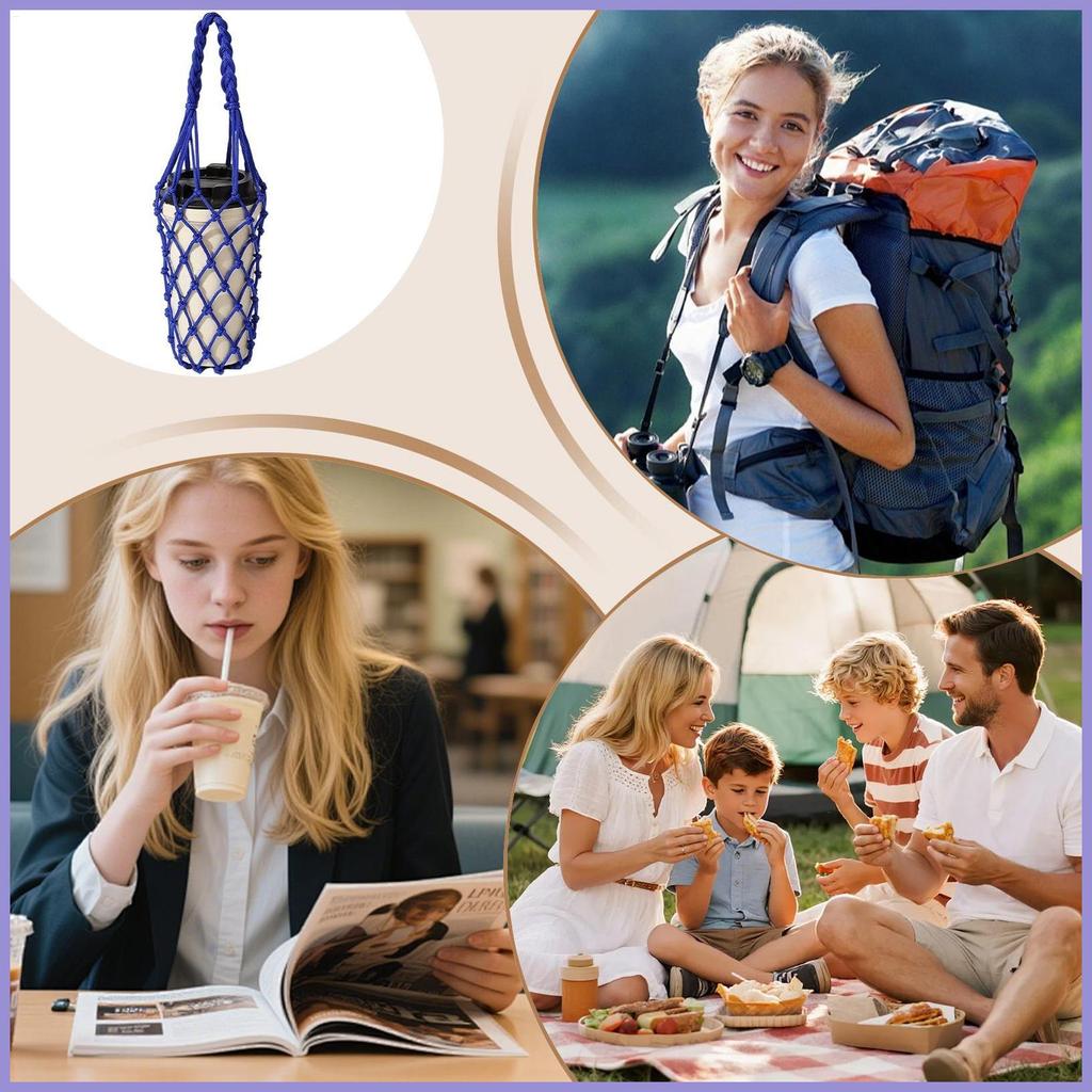 Túi Đựng Bình Nước Móc Lưới Cốc Mang Tay Chai Nước Ví Cắm Trại Đi Bộ Đường Dài Dã Ngoại Du Lịch mueadsyvn
