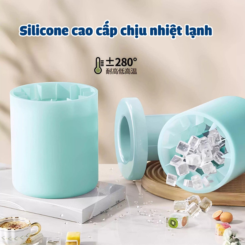 Khuôn Làm Đá Silicone 60 Viên Hình Trụ DINO– Cốc Làm Đá Thông Minh, Dễ Dàng Lấy Đá, An Toàn Thực Phẩm