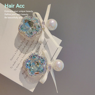 Nhỏ Kim Cương Giả Nơ Bên Mỏ Vịt Kẹp Mini Nổ Kẹp Pha Lê Kẹp Tóc trán Gãy Tóc