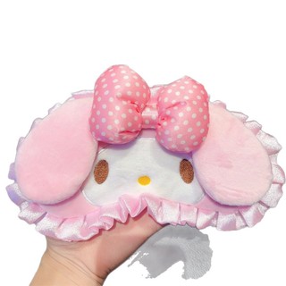 Dễ Thương Hello Kitty Hello Kitty Có Thể Điều Chỉnh Giai Điệu Màu Hồng Che Mặt nạ Mắt Hoạt Hình Ngủ Bảo Vệ Mắt Ren