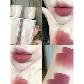 Trà ấm áp khỏa thân ~ Son môi khỏa thân màu vàng đen làm trắng da bản địa đầy hạt mơ đầy hạt dẻ Nhung Matte Matte Lipstick Stu