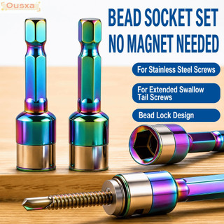 OUSXA 1 / 5 Chiếc Tua Vít Khí Nén, Ổ Cắm Nhiều Màu Sắc Độ Cứng Cao 8 Mm, Ổ Cắm Chuôi Lục Giác Chống Mài Mòn Loại Kẹp Đa Năng Cho Tua Vít Khí Nén