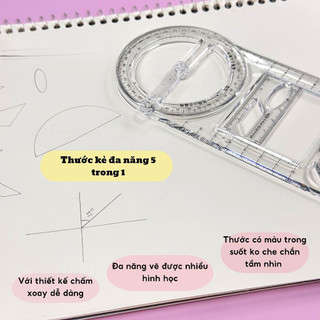 [COD] Bộ Thước Đa Năng Hình Học - Dụng Cụ Vẽ Đa Dạng, Hỗ Trợ Học Sinh, Sinh Viên Và Nghệ Sĩ