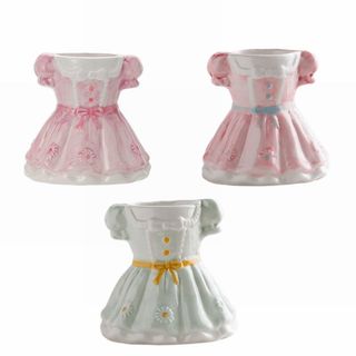 Hộp đựng cọ trang điểm SENRTY, Hộp đựng bút nơ dung tích lớn bằng gốm, Hộp đựng đồ trang sức Sweet Sắp xếp trang trí bàn làm việc Hộp đựng váy công chúa Nghiên cứu thiết yếu