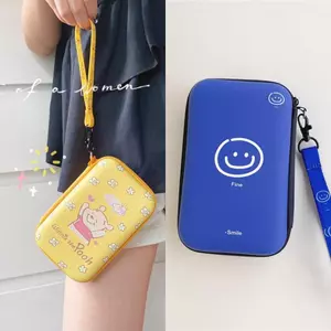 Smile Face Pattern Túi lưu trữ da PU chống thấm nước Cáp sạc dữ liệu Túi đựng mỹ phẩm Túi đựng tiền xu