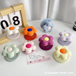INS PHONG CÁCH ĐƠN GIẢN Màu MACARON rắn 3D HOA Phim hoạt hình MAGNETIC hút SAC giá đỡ điện thoại di động