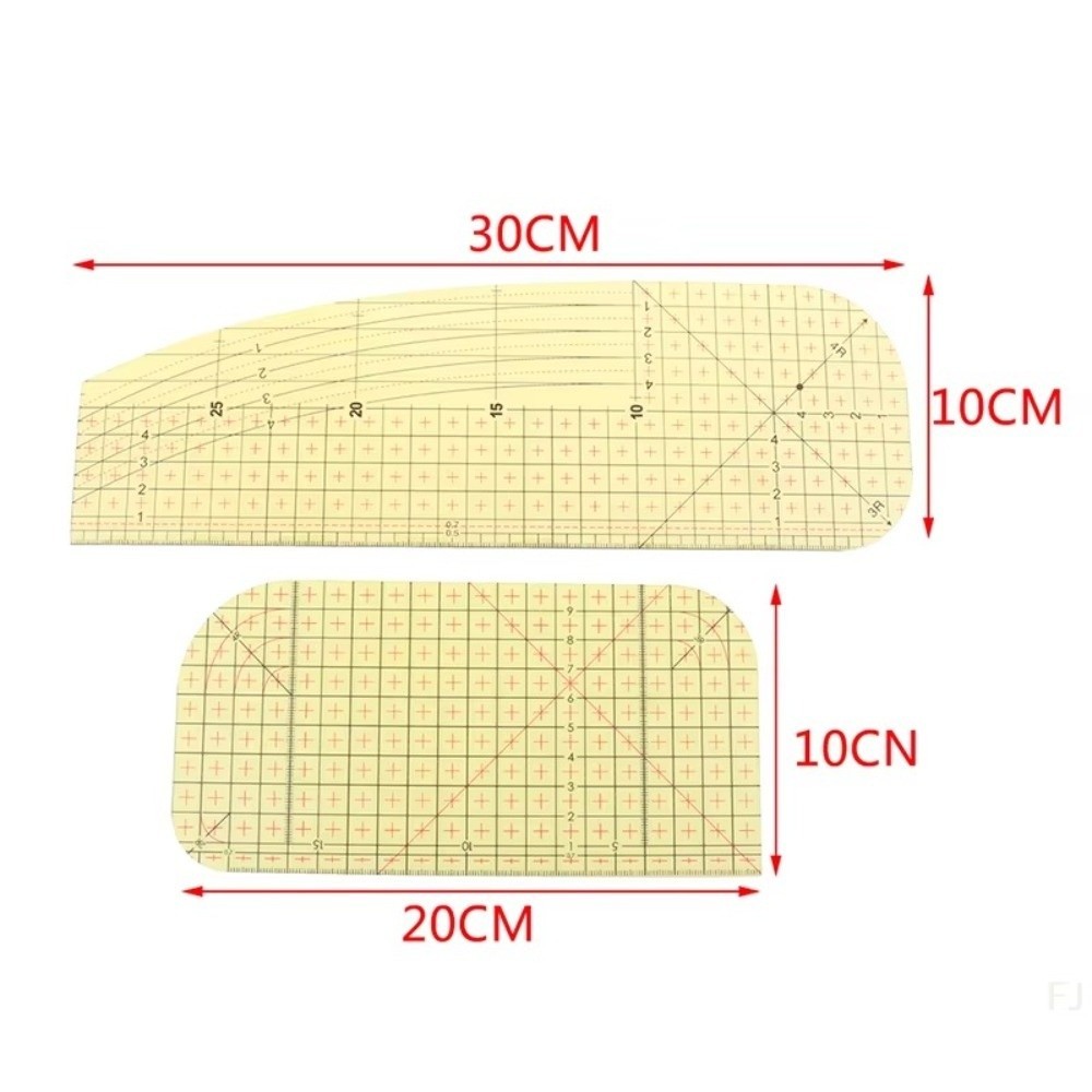 SMILE 1 / 2 Cái Thước Quilting, Dụng cụ đo lường làm quần áo Thước ủi nóng, Đồ may vá Handmade Nhựa DIY Vải Thước Chắp vá Thủ công