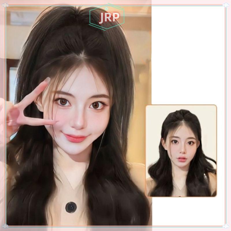 JRP Đuôi Ngựa Tóc Giả Nữ Nửa Buộc Bím Tóc Giả Mảnh Kẹp Tóc Gà JRP