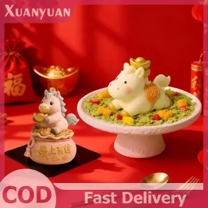 XUAN Silicone Ngựa Mousse Khuôn Ngựa Năm Trung Quốc Cung Hoàng Đạo Sữa Thạch Bánh Món Tráng Miệng Khuôn Nướng Bánh Thực Phẩm Chịu Nhiệt VN