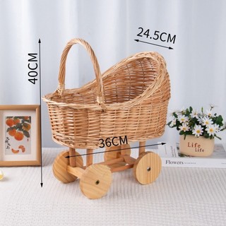 Giỏ Kẹo MEGOCE, Giỏ Hoa Dệt Lớn, Di Động Có Tay Cầm Sắp Xếp Hoa Xe Đẩy Hình Xe Đẩy Cho Bé Xe Đẩy Trang Trí Nhà