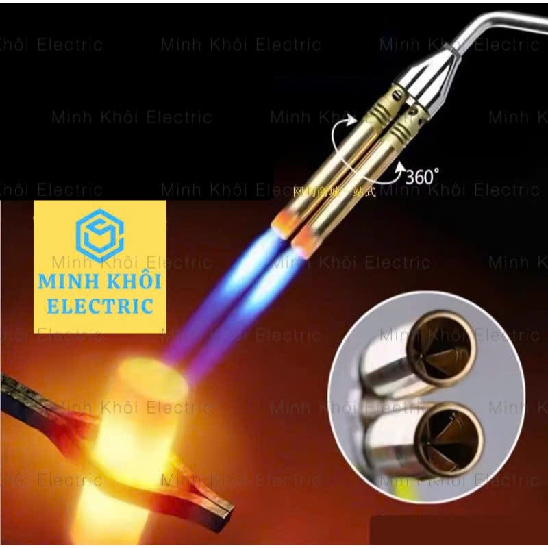 Đèn khò ga mini ống đôi,đầu khò ga 2 nòng,đèn khò gas,đầu khò gas,khò ga cầm tay,khò ga đồng,khò lửa cầm tay,quẹt lửa