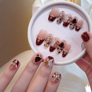 Pháp Rhapsody Handmade Móng Tay Đeo Ánh Sáng Sang Trọng Quang Trị Liệu Móng Tay Lớp Nguyên Chất Tay Làm Móng Tay Mảnh 25.12.12
