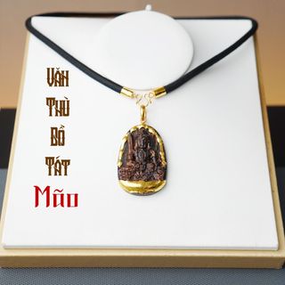 ComBo Mặt Trầm Hương  và Dây Dù 2 Đốt Bọc Vàng 8K - Trầm Hương Yên Lộc - Tặng kèm Hộp VIP