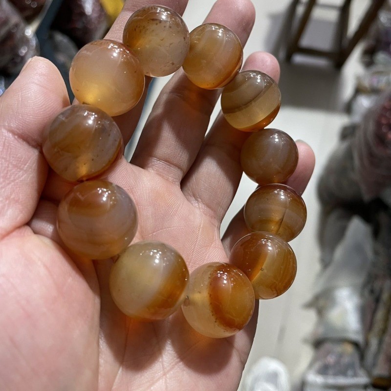 Tự Nhiên Ice Loài Rối Lụa Mã Não Vòng Tay Nam Nữ Hạt Phong Cách Cặp Đôi