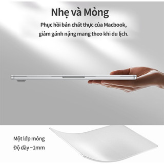 WOLDONE Ốp macbook Air M5 M4 M3 M2 lưng mềm Matte cho macbook Air Pro 13 / 14 / 15 / 16 inch Vỏ nhẹ nhất, mỏng nhất và mềm nhất