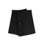 2024 Quần Short Chữ A Eo Cao Thiết Kế Sense Hakama Thời Trang Ôm Hơn Nhìn Đen Rộng Quần Thường Ngày 5.12