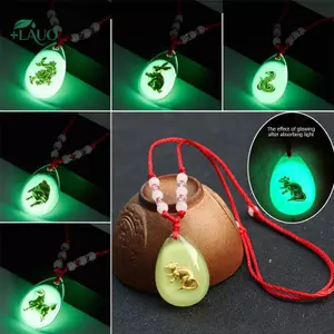 Springevenstar Cung Hoàng Đạo Trung Quốc Rop Đỏ Mặt Dây Chuyền Nelace Dạ Quang Hạt Dành Cho Nữ Chòm Sao Động Vật Pha Lê Choker Luy Trang Sức Sinh Nhật Springevenstar
