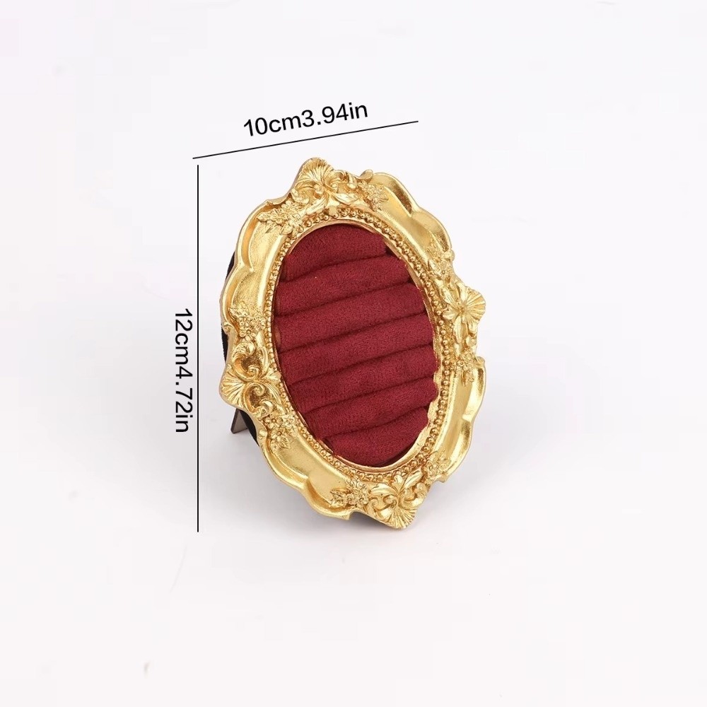 Giá trưng bày trang sức YUUKII, Khung ảnh hình bầu dục bằng nhựa, Nhẫn và trang sức phong cách Retro Châu Âu Khay lưu trữ bàn trang điểm Đồ trang trí trưng bày