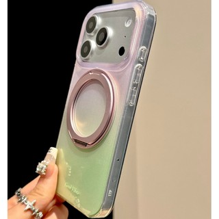 Ốp điện thoại di động khung hút từ tính xoay 360 màu gradient cao cấp phù hợp cho iPhone17 Pro Max 16 15 Pro Max bảo vệ camera chống sốc chống rơi mặt sau cứng