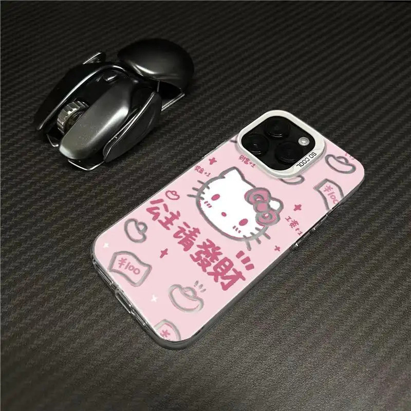 Ốp lưng trong suốt họa tiết Kitty làm giàu chống va đập bảo vệ toàn diệnt Bảo Vệ Camera Cấp iPhone 17/16/15/14/13/12/11M