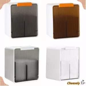 Hộp lưu trữ khăn bông CHEESELY, đục lỗ miễn phí có nắp ngăn kéo lưu trữ, treo tường 2 lưới Hộp đựng đồ lặt vặt bằng nhựa Tấm lót bông