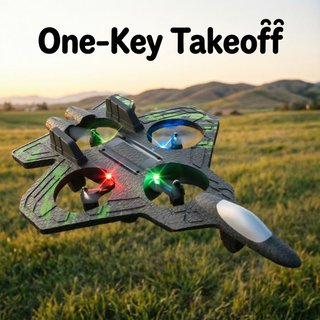 Máy Bay Xốp Điều Khiển Từ Xa 4 Động Cơ Một Phím Takeoff Cảm Biến Trọng Lực Chống Va Chạm Bật Sáng Đồ Chơi Trẻ Em