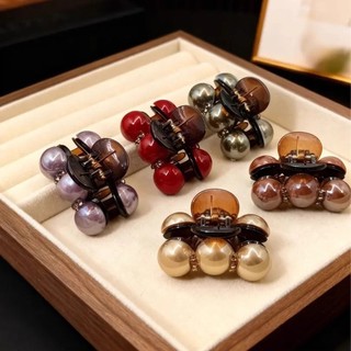 Cao Đuôi Ngựa Dụng Cụ Tiện Dụng Nửa Tie Tóc Hạt Đỏ Kẹp Tóc Nữ Đầu Lưng Tóc Sang Trọng Cá Mập Kẹp KJGT